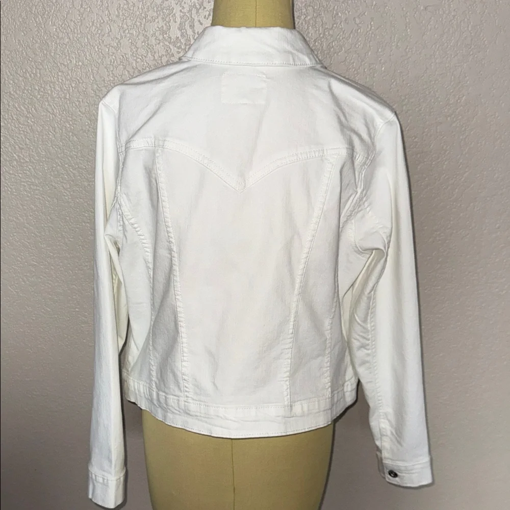 Jessica Simpson Women's White Denim Jacket sz 1X - Picture 4 of 8